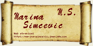 Marina Simčević vizit kartica
